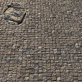Natural Stone Ground Paved With Textured Interlocking Square Tiles And Rough Surface 3d model