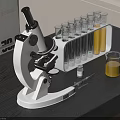 Professional Medical Laboratory Equipment With Microscope Test Tube Rack And Beaker