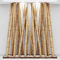 Modern Bamboo Bamboo Decoration Bamboo Fence Fence Art Device 3d model