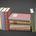 Stacked Vintage Hardcover Books With Colorful Spines And Classic Design