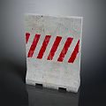 Concrete Traffic Barrier With Red And White Stripes For Road Safety
