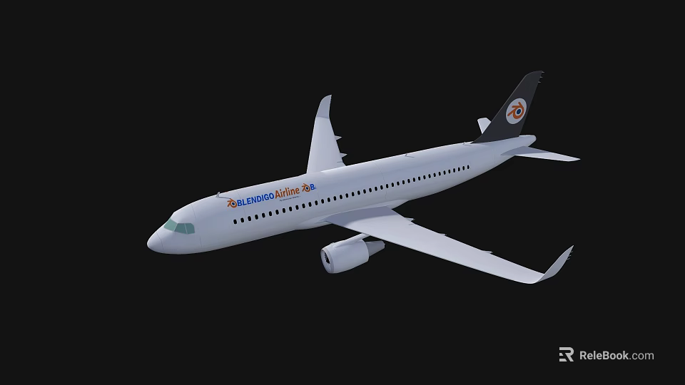 Blue Sky Airlines White Passenger Plane With Modern Design And Streamlined Body 3d model 