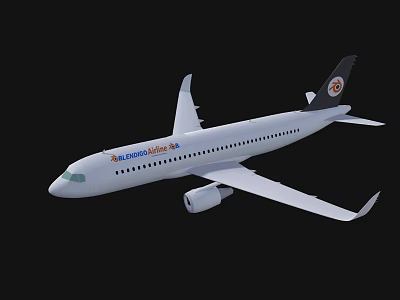 Blue Sky Airlines White Passenger Plane With Modern Design And Streamlined Body 3d model