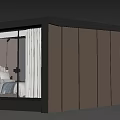 Wooden Cabin in Forest with Wooden Siding Gray Exterior Outdoor Terrace and Garden Furniture