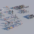Large Group of People Gathering in Open Area With Diverse Positions and Activities