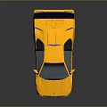 Yellow Sports Car With Streamlined Design Black Rear Spoiler And Sleek Surface