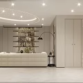 Modern Cream Tone Living Room With Starry Ceiling And Elegant Cozy Contemporary Interior Design