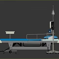 Modern Adjustable Hospital Bed with IV Stand Medical Monitor and Overbed Table for Patient Care