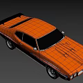 Orange Vintage Muscle Car Showcasing Classic Stylish Two Door Sleek Body Design