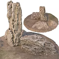 Natural Garden Rock Ornament With Stacked Stone Formation And Landscape Decoration