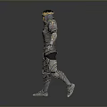 A Man In Intricate Metallic Armor With Decorative Design And Detail Elements