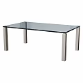 Modern Glass Top Table With Sleek Metal Legs For Home Interior Design
