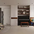 Modern Living and Dining Room Interior With Minimalist Sofa TV Wall And Open Layout