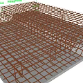 Steel Reinforcement Framework Structure Under Construction With Beams And Rebar 3d model