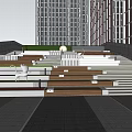 Modern Outdoor Stairs With Green And Brown Steps In Public Space Design