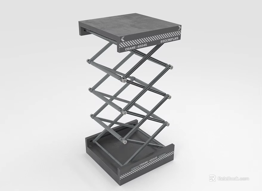 Sturdy Black Metal Lift Table Featuring Adjustable Foldable Structure And Stable Platform 3d model 