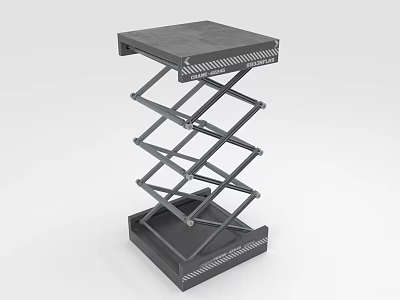 Sturdy Black Metal Lift Table Featuring Adjustable Foldable Structure And Stable Platform 3d model