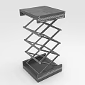 Sturdy Black Metal Lift Table Featuring Adjustable Foldable Structure And Stable Platform 3d model