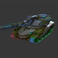 Futuristic Modern Green Armored Tank With Cannon And Metallic Military Design
