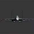 Military Fighter Jet Blue Green Camouflage Sleek Design with Mounted Missiles on Dark Reflective Background