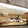 Cultural Center Historical Exhibition With Old Photos People Figures Sheep Models And Rock Formations
