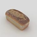 Three Golden Brown Long Bread Loaves With Toasted Crust On Grey Background 3d model