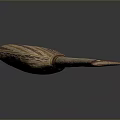 Handcrafted Wooden Art Piece With Long Neck Bird Head And Carved Arrow Detail