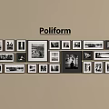 Poliform Photo Wall With Various Sizes Black And White Photos Arranged On Beige Wall