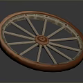 Car Wheel Automotive Part With Orange Rim Beige Spokes And Central Hub
