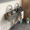 Efficient Kitchen Organization With Stainless Steel Sink Covered Containers Hanging Utensils And Wooden Cabinets