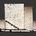 Ancient Architectural Model of Ruined Structure with Archway and Stone Stairs