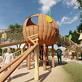 Modern amusement equipment combination slide 3d model