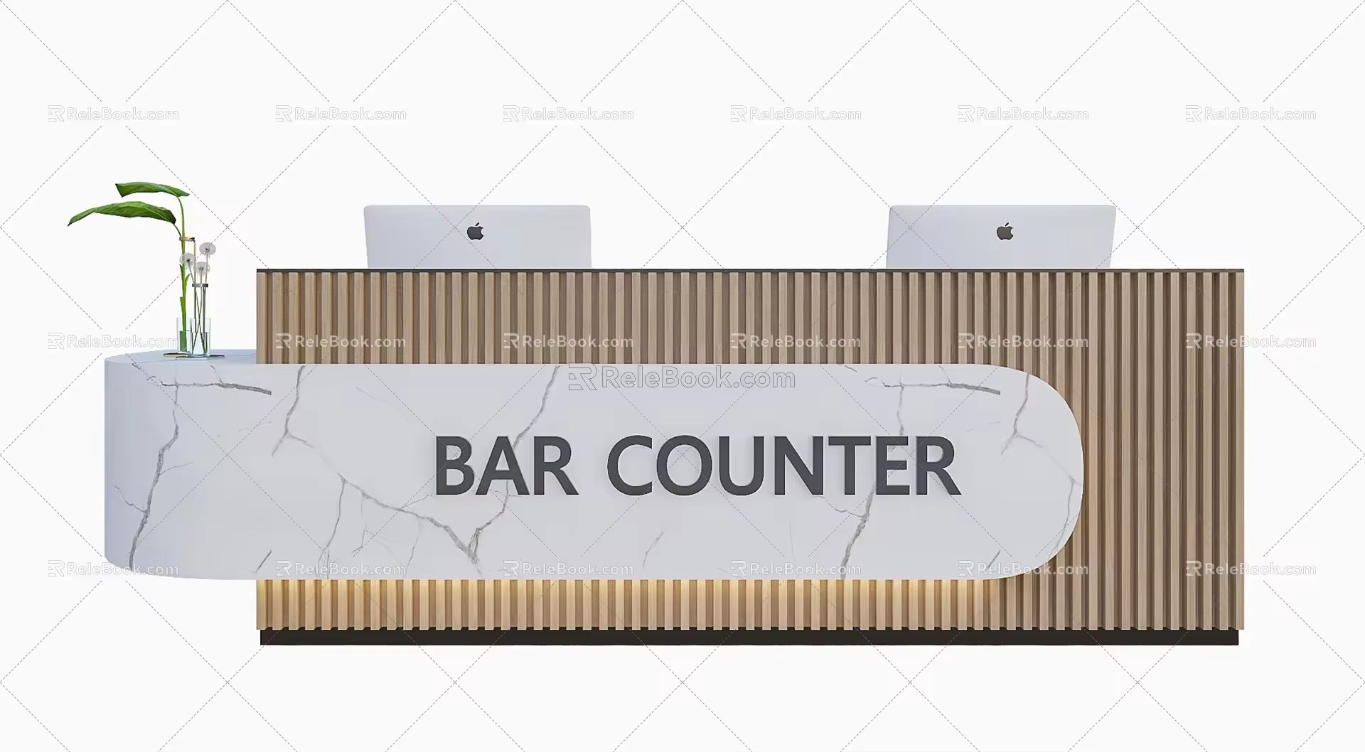 Modern reception desk storefront reception desk 3d model