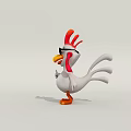 3D Cartoon Rooster Character With Red Comb Wearing Black Sunglasses For Game And Movie