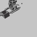Yellow Industrial Robotic Arm Mechanical Equipment With Base And Blue Container