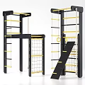 Multi Functional Climbing Frame Sports Equipment With Ladder Rope Net Rings And Slide