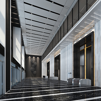 Modern Hall Lobby 3d model