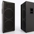 Black Floor Standing Speakers With Modern Design Mesh Front Panels And Dual Drivers