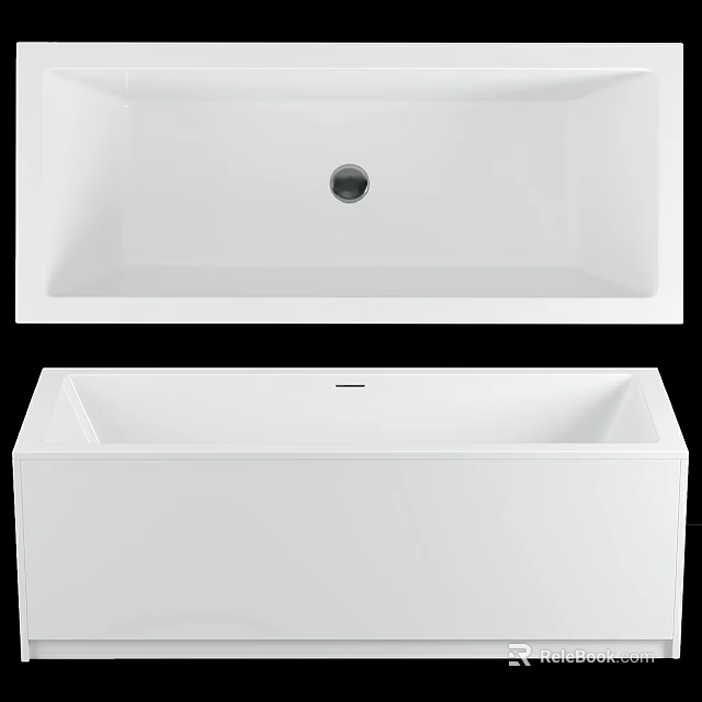 Modern White Bathtub Design with Smooth Interior and Clean Lines for Contemporary Bathroom Spaces 3d model 