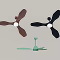 Modern Ceiling Fans With Brown Black Green Blades And White Center Design