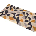 Modern Square Rug With Geometric Triangle Patterns In Black Orange Grey And White 3d model