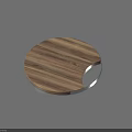 Round Wooden Cutting Board As Essential Kitchen Utensil With Wood Grain Surface And Semicircular Notch