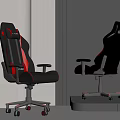 Stylish Black Red Gaming Chairs With Ergonomic High Back And Swivel Base Design