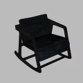 Modern Leisure Rocking Chair with Dark Frame Light Textured Fabric Cushion and Sleek Modern Design