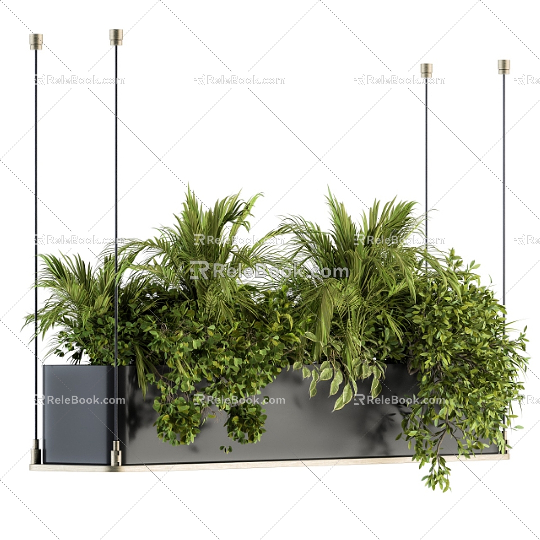 Modern hanging basket hanging plant flowerpot potted strip potted plant 3d model