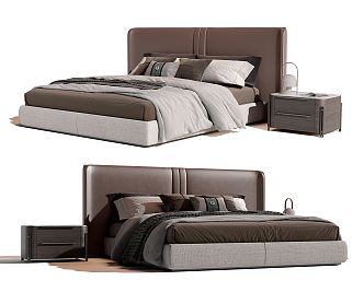 Modern Double Bed 3d model