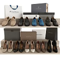 Trendy Gucci Shoes Featuring Loafers High Heels On Shelves With Branded Boxes And Shopping Bags