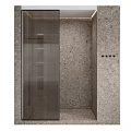 Modern Steam Shower Sauna Interior Design With Stone Walls And Glass Enclosure