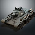 Realistic 3D Military Tank Model With Tracks Gun Barrel And Turret