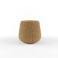 Set of Brown Woven Stools with Intricate Texture and Natural Design Details